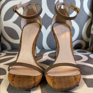 Stuart Weitzman Tan and Brown Sandals